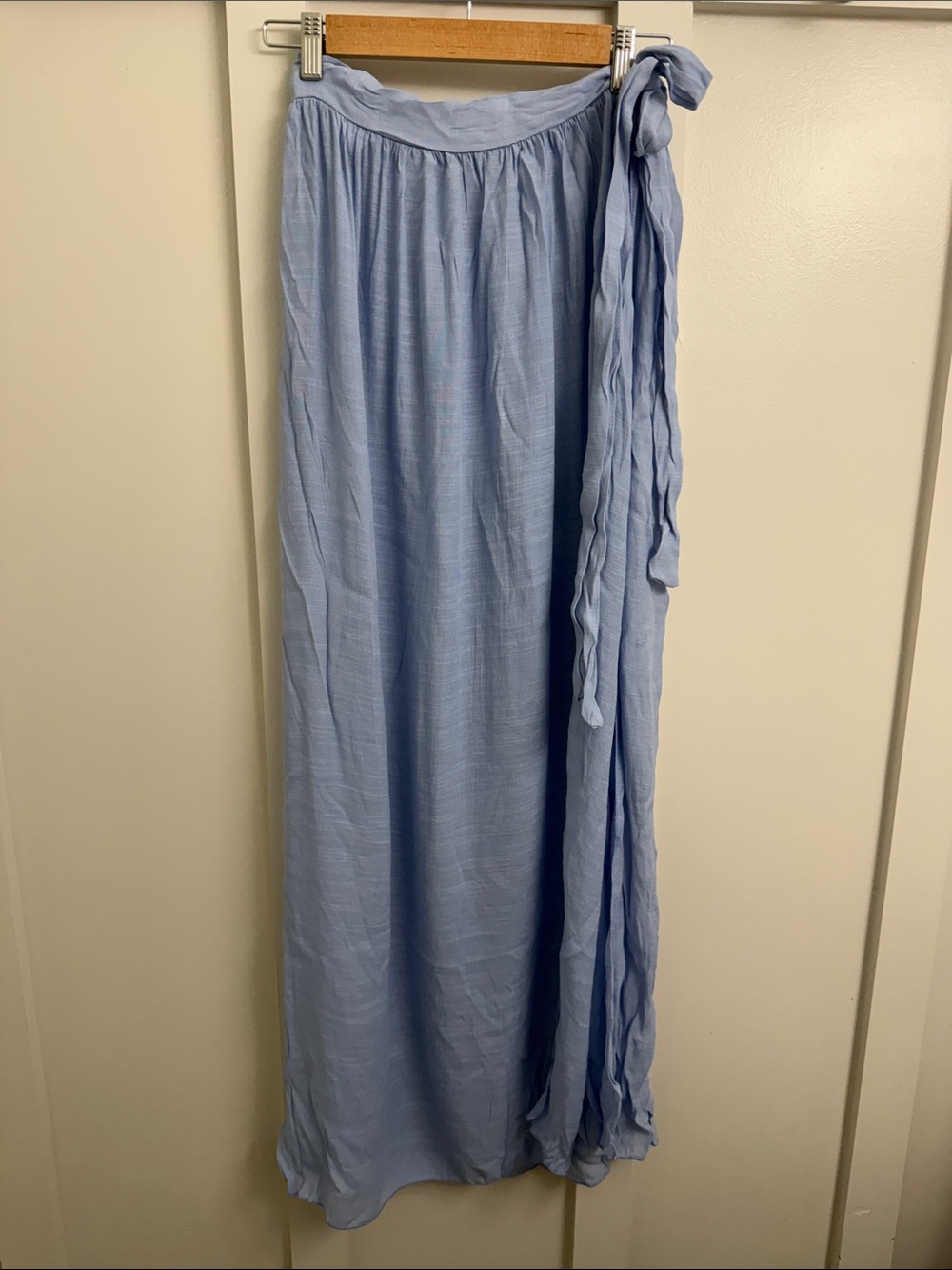 Light Blue Maxi Wrap Skirt - Women
